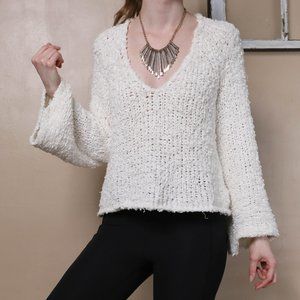 Free People White Crochet Sweater